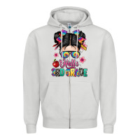 Dove Grey hello third grade kid Zipper Hoodie - texasbilliewilder
