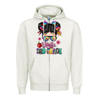 Oatmeal Heather hello third grade kid Zipper Hoodie - texasbilliewilder
