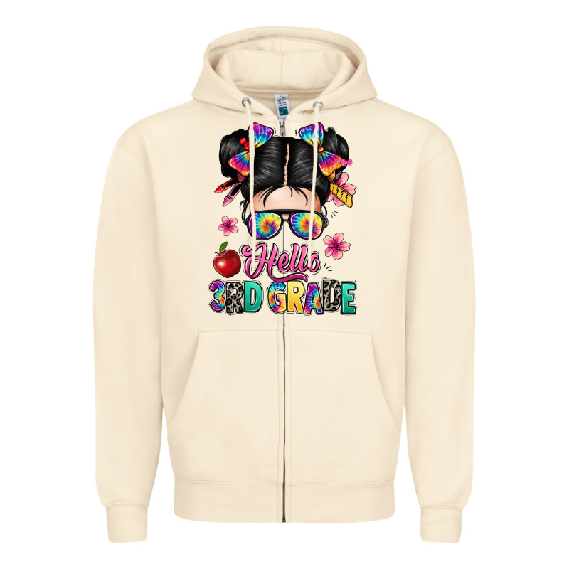 Hello Third Grade Kid Zipper Hoodie by texasbilliewilder | Teevron