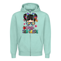 Seafoam hello third grade kid Zipper Hoodie - texasbilliewilder