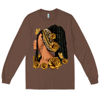 Chestnut Gold roses afro woman Long Sleeve Tee - RanaPortraitStore