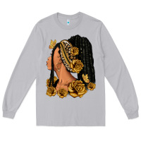 Moon Dust Gold roses afro woman Long Sleeve Tee - RanaPortraitStore