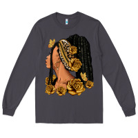 Smoke Gold roses afro woman Long Sleeve Tee - RanaPortraitStore