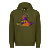 Army Green Spider Web Witch Hat Premium Hoodie - Jasminsmagicworld