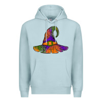 Blue Mist Spider Web Witch Hat Premium Hoodie - Jasminsmagicworld