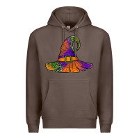Coffee Spider Web Witch Hat Premium Hoodie - Jasminsmagicworld