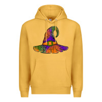 Mustard Spider Web Witch Hat Premium Hoodie - Jasminsmagicworld