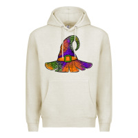 Oatmeal Heather Spider Web Witch Hat Premium Hoodie - Jasminsmagicworld