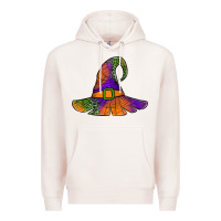 Pale Pink Spider Web Witch Hat Premium Hoodie - Jasminsmagicworld