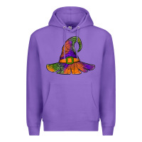 Purple Spider Web Witch Hat Premium Hoodie - Jasminsmagicworld