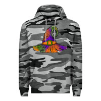 Slate Camo Spider Web Witch Hat Premium Hoodie - Jasminsmagicworld