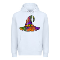White Spider Web Witch Hat Premium Hoodie - Jasminsmagicworld