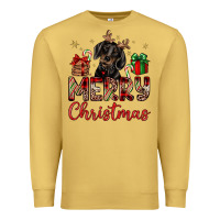 Antique Gold merry christmas dachshund Premium Sweatshirt - JahusDesignShop