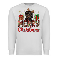 Dove Grey merry christmas dachshund Premium Sweatshirt - JahusDesignShop
