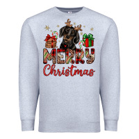 Heather Grey merry christmas dachshund Premium Sweatshirt - JahusDesignShop
