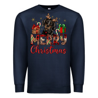 Navy merry christmas dachshund Premium Sweatshirt - JahusDesignShop