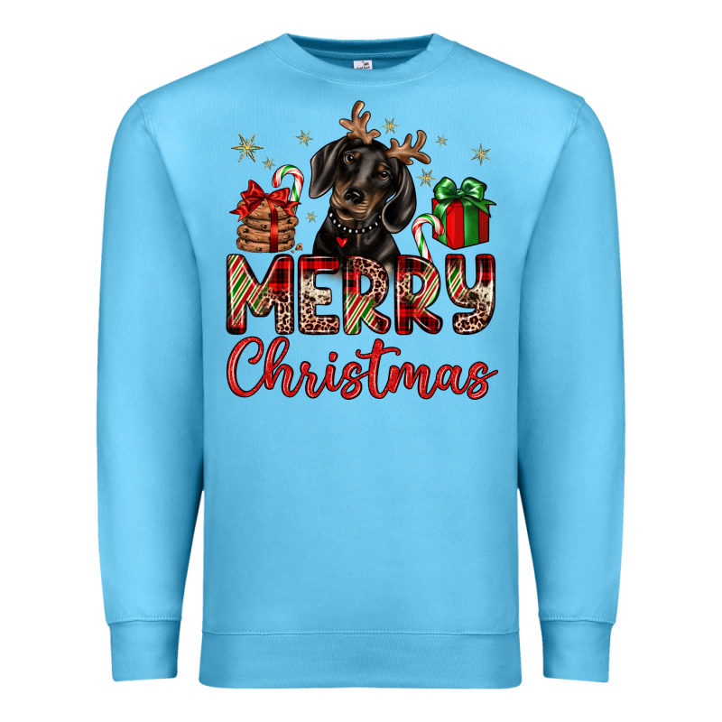 Merry Christmas Dachshund Premium Sweatshirt by JahusDesignShop | Teevron