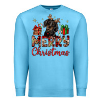Ocean Blue merry christmas dachshund Premium Sweatshirt - JahusDesignShop