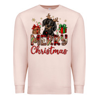 Pale Pink merry christmas dachshund Premium Sweatshirt - JahusDesignShop