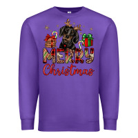 Purple merry christmas dachshund Premium Sweatshirt - JahusDesignShop