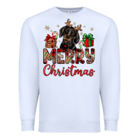 White merry christmas dachshund Premium Sweatshirt - JahusDesignShop