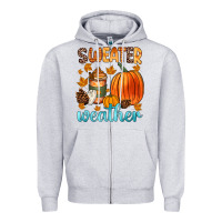 Heather Grey bonfires flannels s'mores campfires and pumpkins Zipper Hoodie - Zillion Design Studio