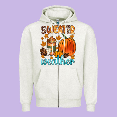 Bonfires Flannels S'mores Campfires And Pumpkins Zipper Hoodie Designed By Zillion Design Studio