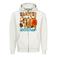 Oatmeal Heather bonfires flannels s'mores campfires and pumpkins Zipper Hoodie - Zillion Design Studio