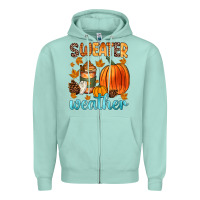 Seafoam bonfires flannels s'mores campfires and pumpkins Zipper Hoodie - Zillion Design Studio