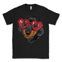 Black Dachshund with love glasses Classic Tee - RanaPortraitStore