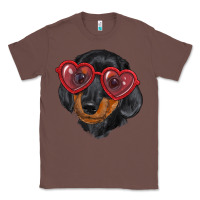 Chestnut Dachshund with love glasses Classic Tee - RanaPortraitStore