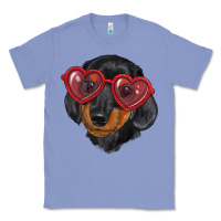 Colony Blue Dachshund with love glasses Classic Tee - RanaPortraitStore