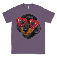 Lavender Dachshund with love glasses Classic Tee - RanaPortraitStore