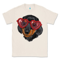 Natural Dachshund with love glasses Classic Tee - RanaPortraitStore