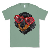 Sage Dachshund with love glasses Classic Tee - RanaPortraitStore