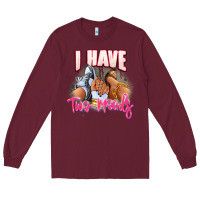 Burgundy I have two moods sneaker and heels Long Sleeve Tee - RanaPortraitStore