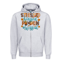 Heather Grey stressed blessed pumpkin obsessed Zipper Hoodie - Zillion Design Studio