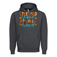 Smoke stressed blessed pumpkin obsessed Zipper Hoodie - Zillion Design Studio