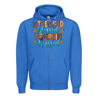True Royal stressed blessed pumpkin obsessed Zipper Hoodie - Zillion Design Studio