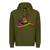 Army Green Witch Hat With Spiders Premium Hoodie - Jasminsmagicworld