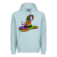 Blue Mist Witch Hat With Spiders Premium Hoodie - Jasminsmagicworld