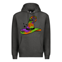 Charcoal Heather Witch Hat With Spiders Premium Hoodie - Jasminsmagicworld