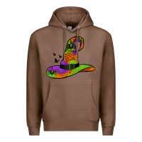 Chestnut Witch Hat With Spiders Premium Hoodie - Jasminsmagicworld