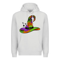 Dove Grey Witch Hat With Spiders Premium Hoodie - Jasminsmagicworld