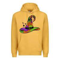 Mustard Witch Hat With Spiders Premium Hoodie - Jasminsmagicworld