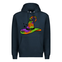 Navy Witch Hat With Spiders Premium Hoodie - Jasminsmagicworld