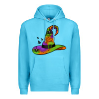 Ocean Blue Witch Hat With Spiders Premium Hoodie - Jasminsmagicworld
