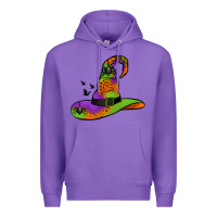 Purple Witch Hat With Spiders Premium Hoodie - Jasminsmagicworld