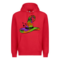 Red Witch Hat With Spiders Premium Hoodie - Jasminsmagicworld