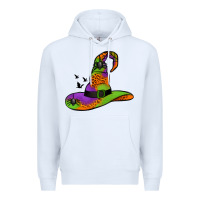 White Witch Hat With Spiders Premium Hoodie - Jasminsmagicworld